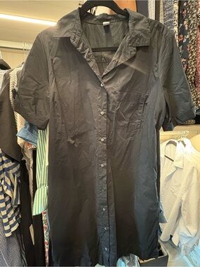 Old navy button down shirt dress- L TALL- 100% cotton